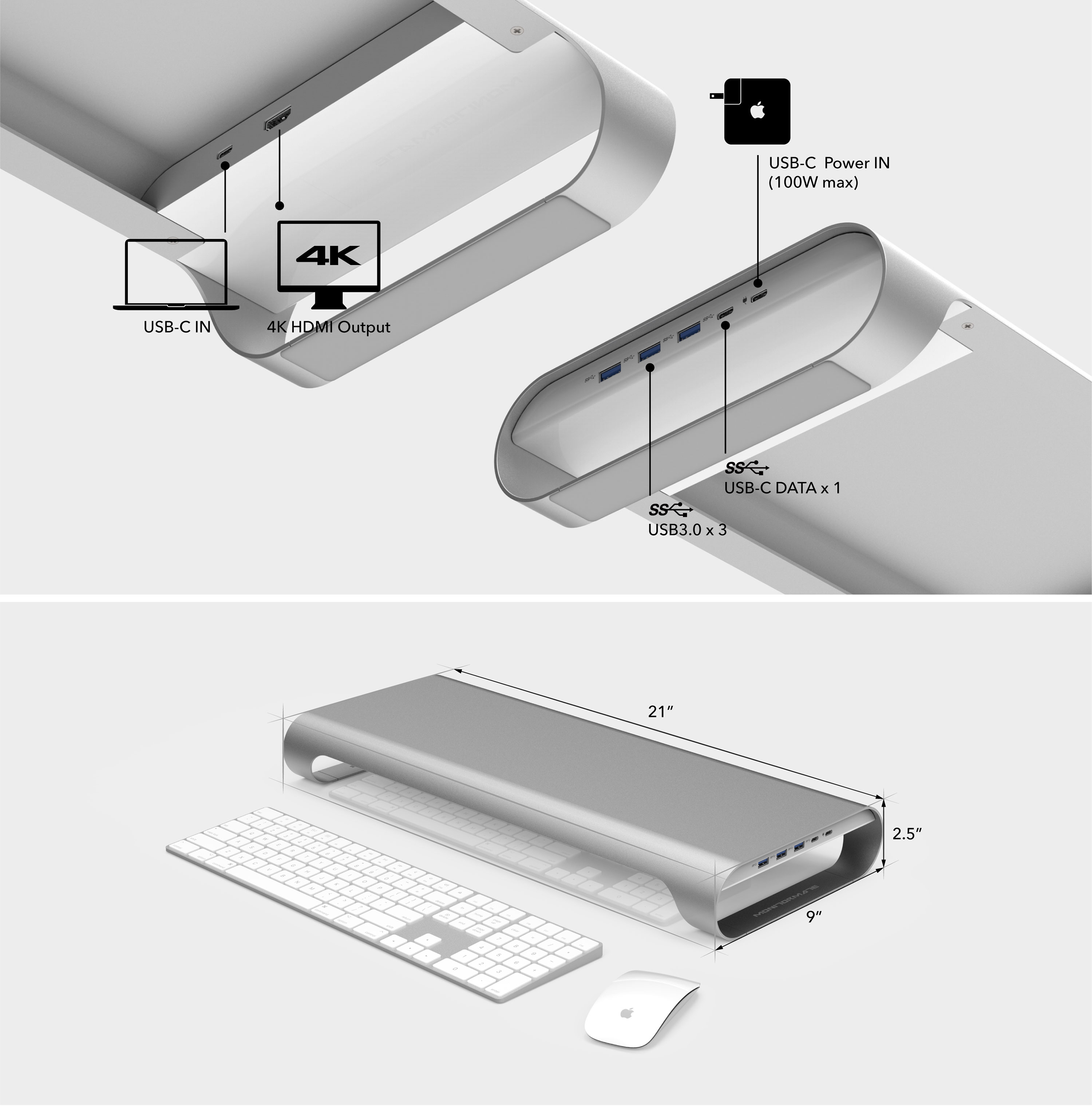 MONITORMATE Probase HD USB TYPE-C 多功能螢幕架