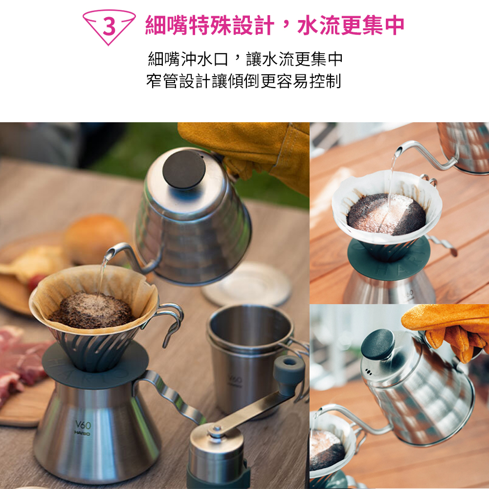 【HARIO】V60戶外用旅行露營咖啡入門組 O-VOCB (濾杯+細口壺+分享壺 +攜行袋+濾紙) 