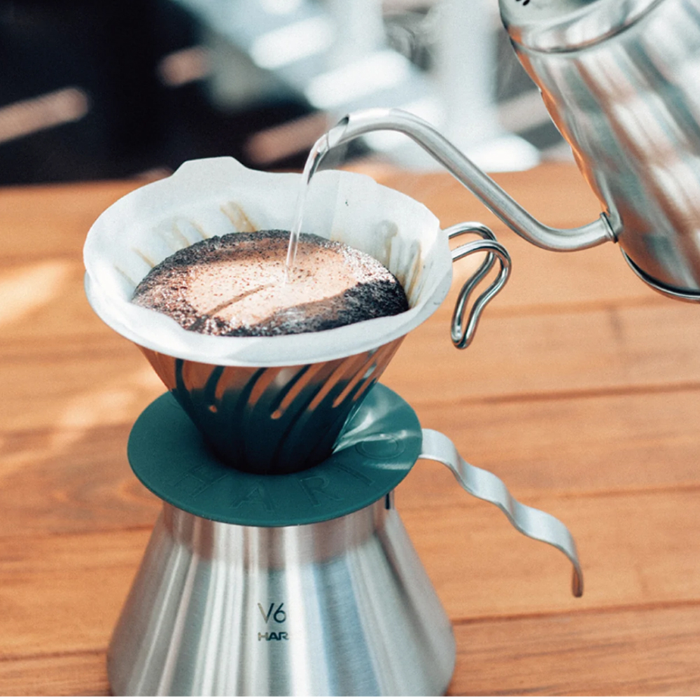 【HARIO官方】日本製 V60戶外用金屬不鏽鋼濾杯 (1~4人份) O-VDM-02-HSV可拆卸式底座 (不鏽鋼戶外露營系列) 