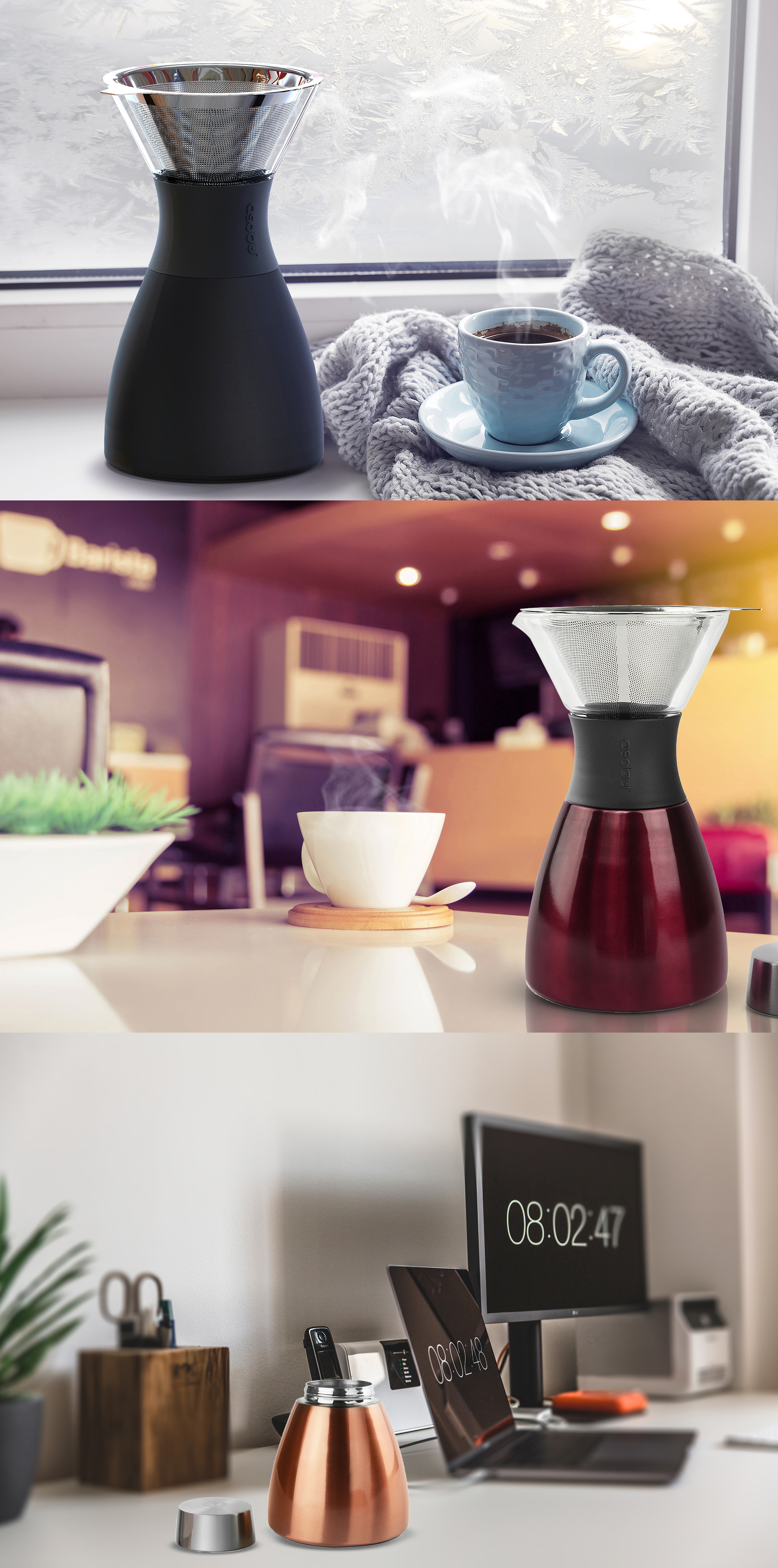 Asobu Pour Over 經典手沖不鏽鋼保溫咖啡濾壺