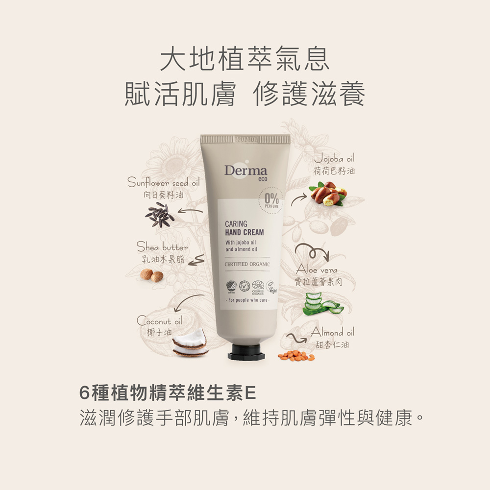 Derma 大地 Eco 有機蘆薈修復護手霜 75ml