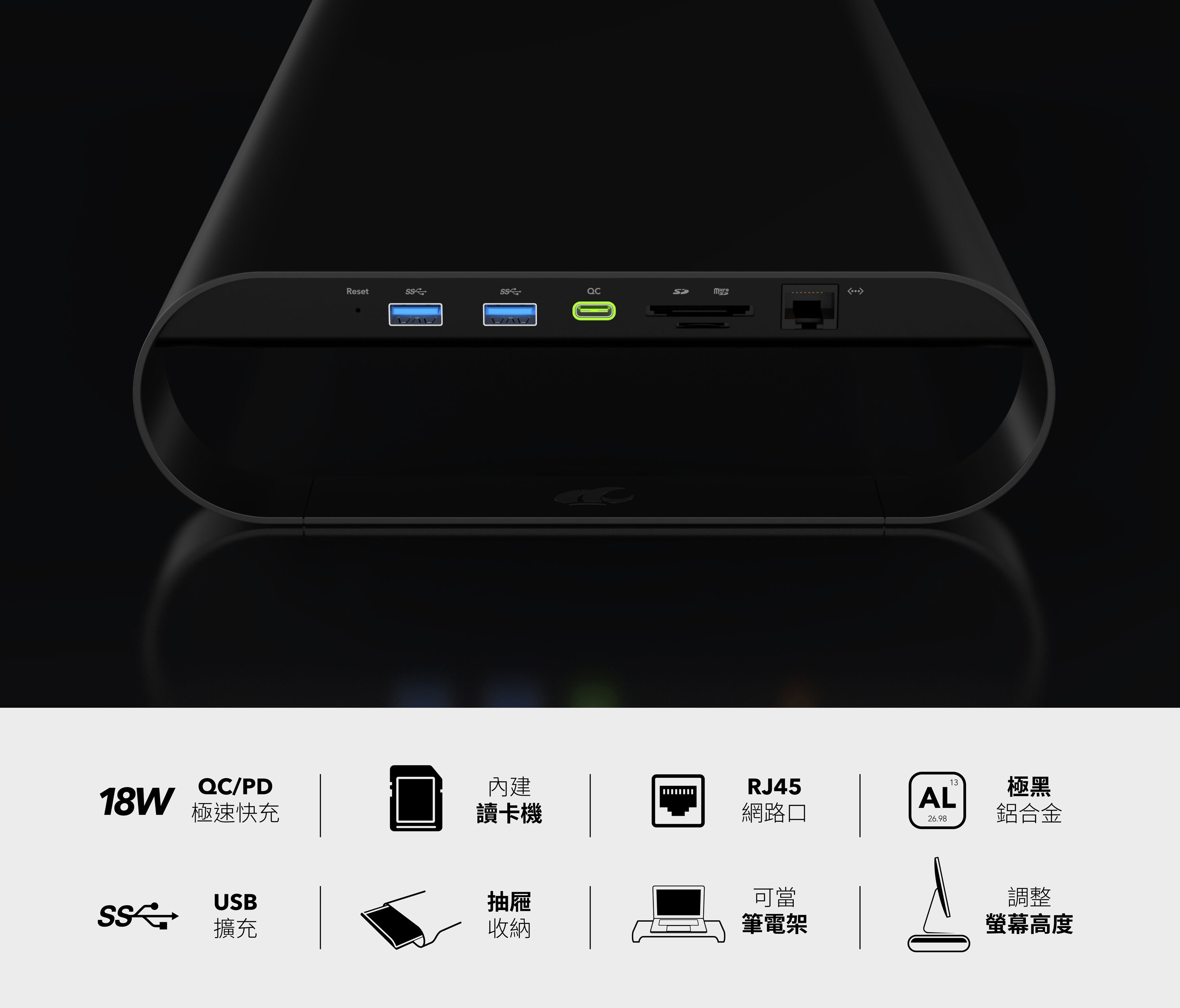 MONITORMATE Probase X USB3.0多功能擴充平台-黑