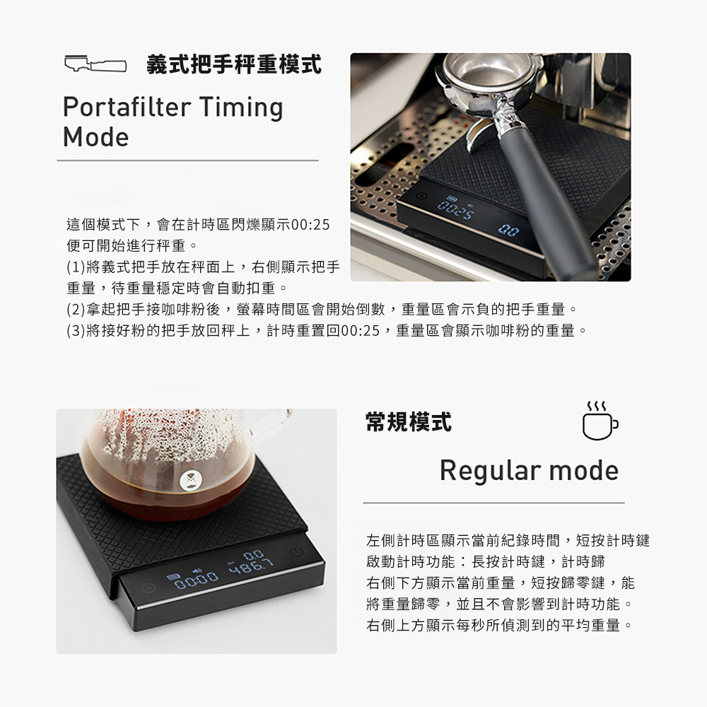 TIMEMORE泰摩黑鏡BASIC PRO台灣流速版手沖咖啡電子秤