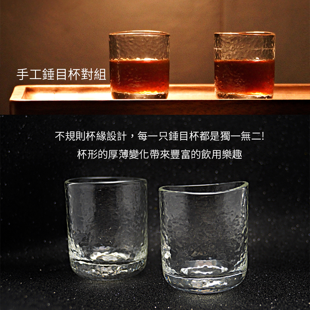 泰摩TIMEMORE錘目紋玻璃咖啡杯兩入組-品茶品酒杯